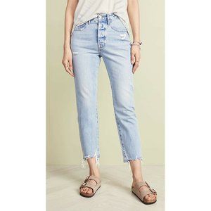 Frame High Rise Frayed Step Hem Le Original Jeans